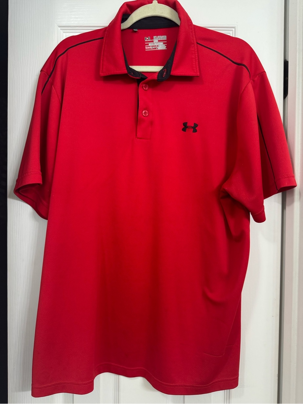 Under Armour Red Polo with Black Logo Trim